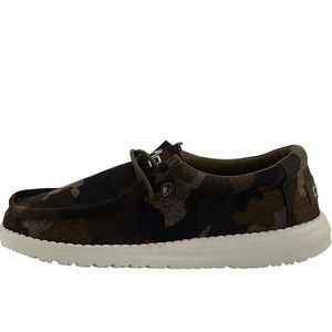 Hey Dude Boys Wally Youth Linen Camo size 4 Big Kid